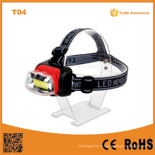 T04 La meilleure usine à prix avantageux COB LED Headlamp AA Plastic Camping Outdoor Waterproof LED Headlight